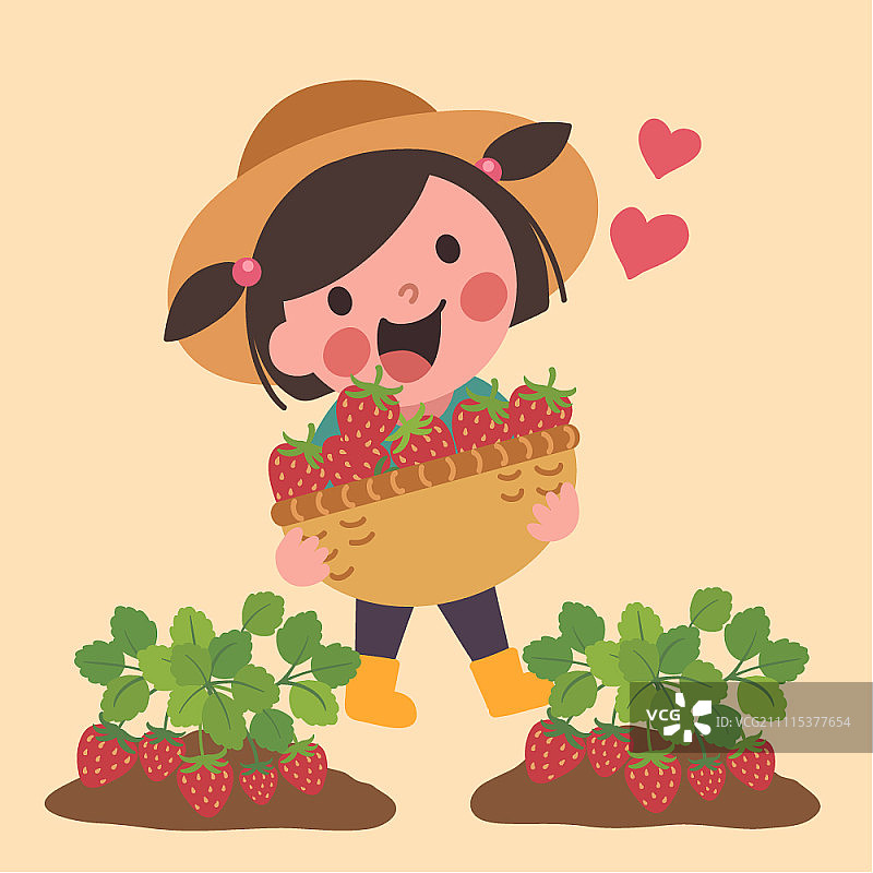 手提一篮草莓的女人图片素材