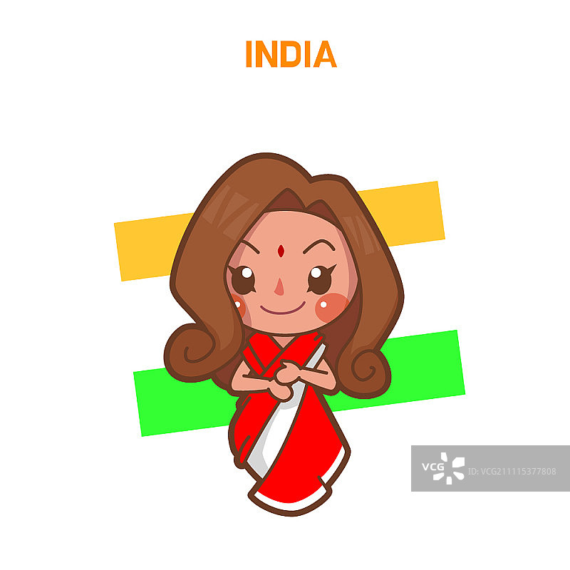 穿着印度传统服装的女人图片素材