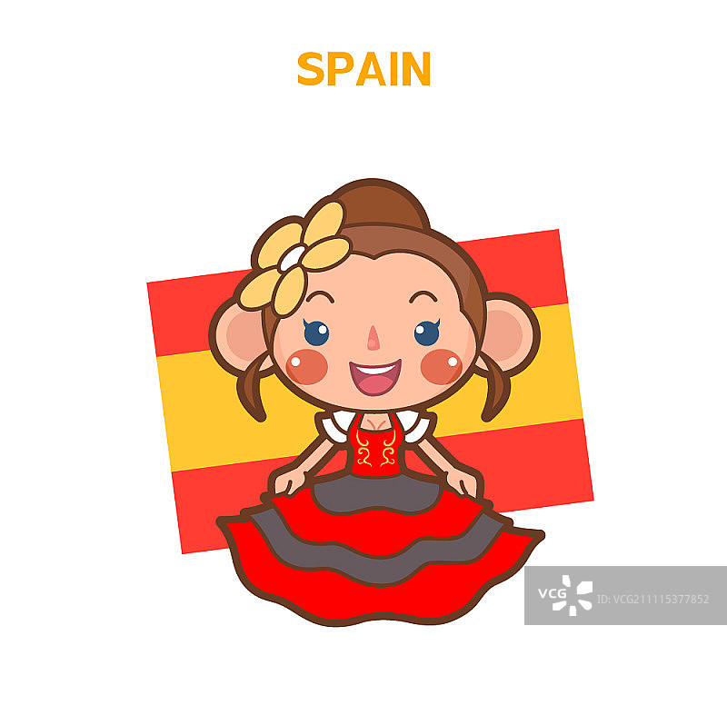 身穿西班牙传统服装的女人图片素材