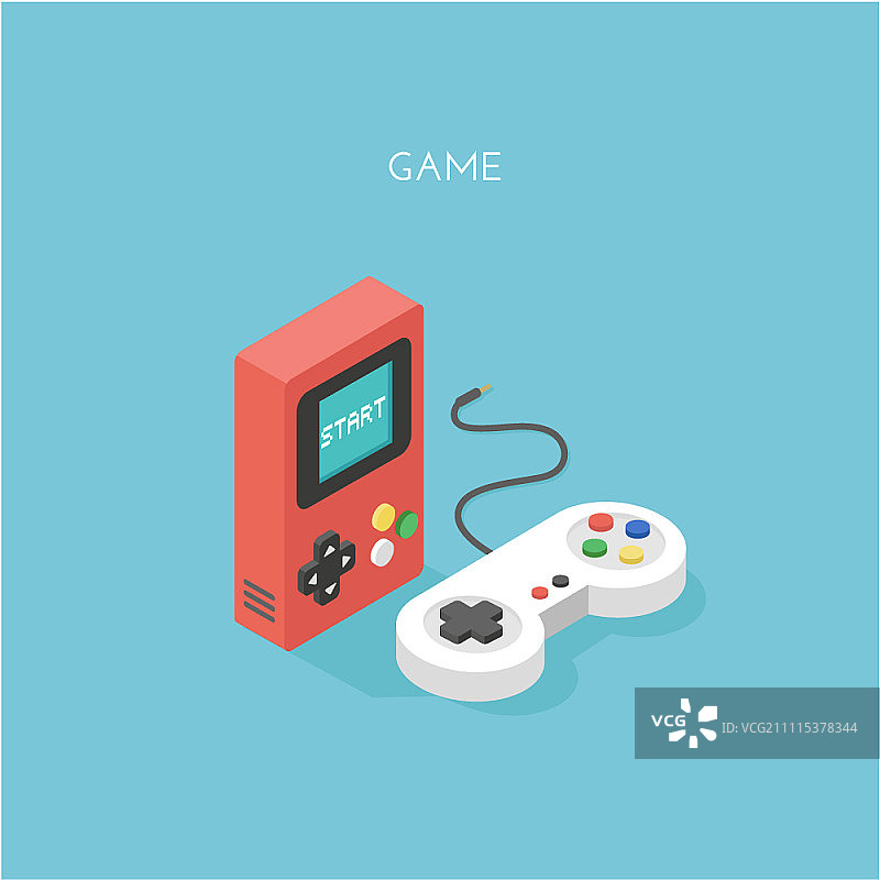 浅蓝色背景上的游戏主机图片素材