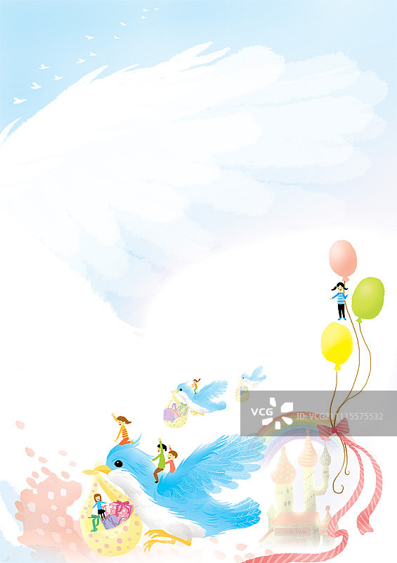 奇幻世界的插画图片素材