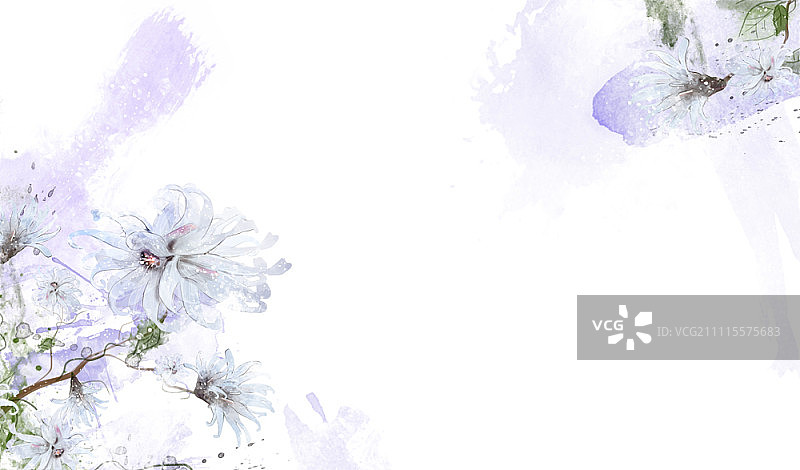 水彩花卉图案背景图片素材