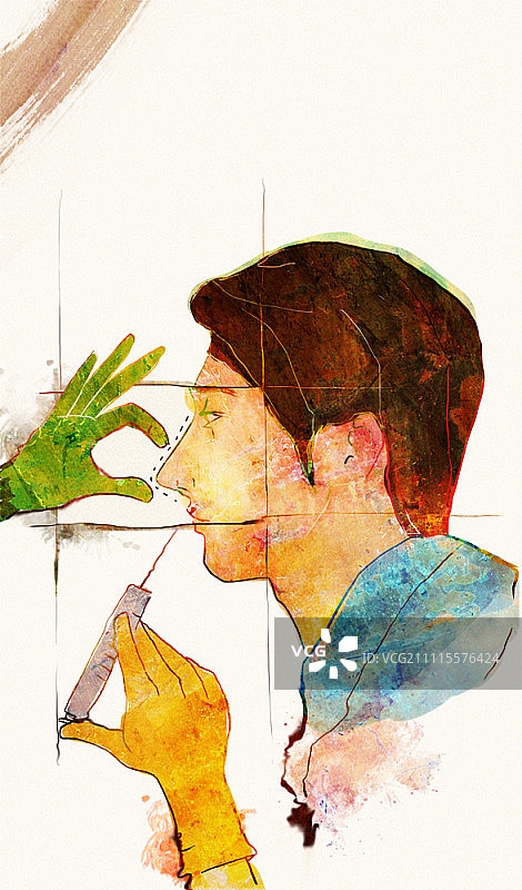 鼻子注射肉毒杆菌的整形手术插画图片素材