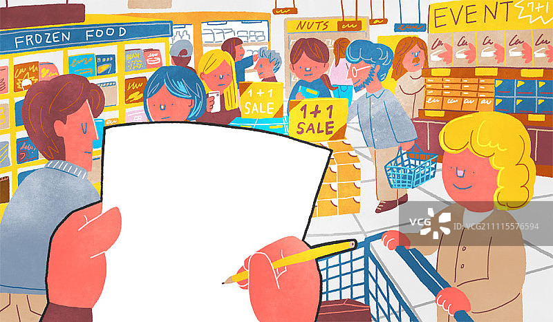 食品杂货店中的纸质框架图片素材