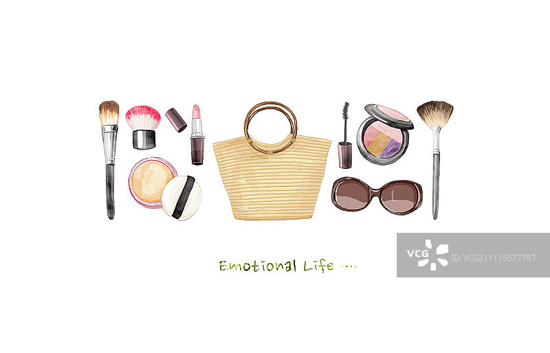 化妆工具插画图片素材