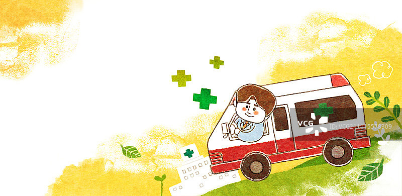 救护车上的医生图片素材