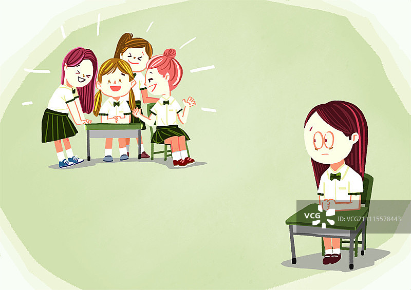 被同学排斥的女孩图片素材