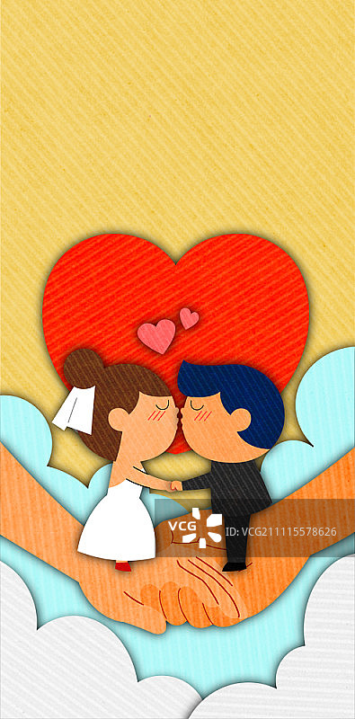 一对新婚夫妇在接吻图片素材