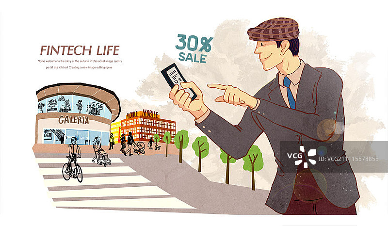 男人用手机购物图片素材