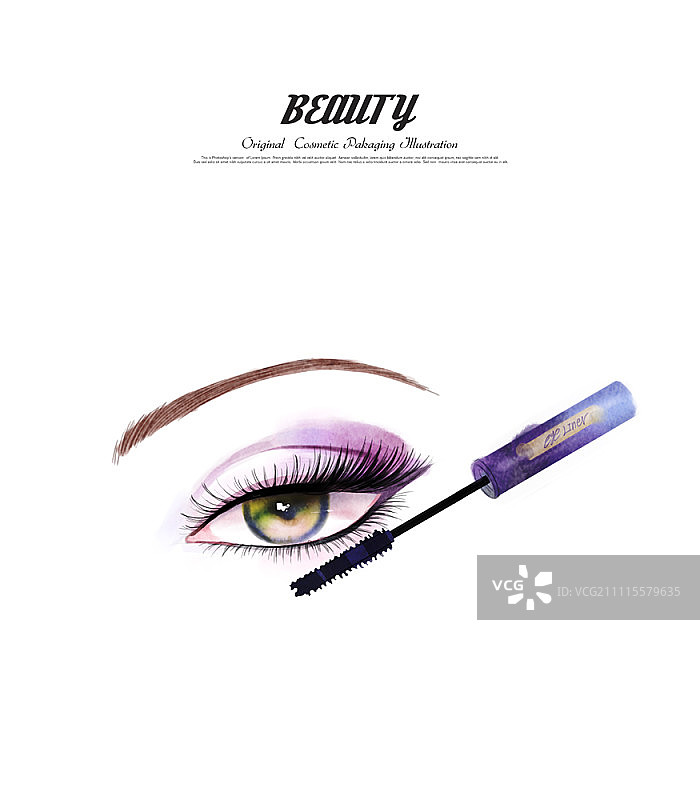 涂抹睫毛膏图片素材