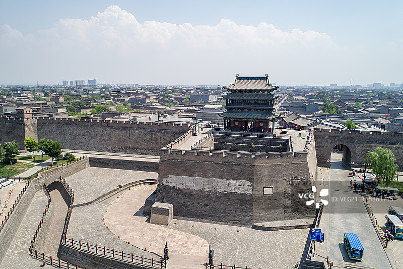 航拍平遥古城图片素材