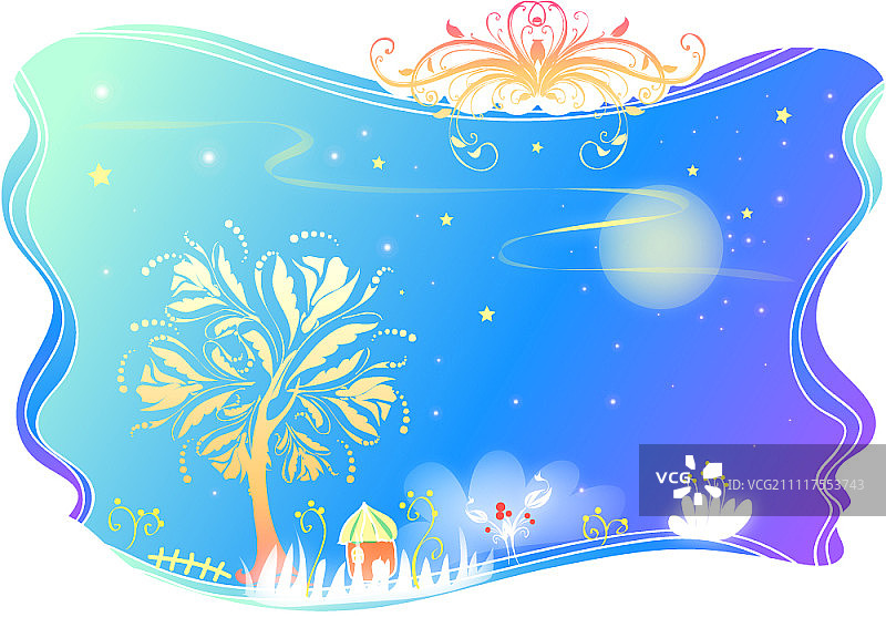 树木设计贺卡模板图片素材