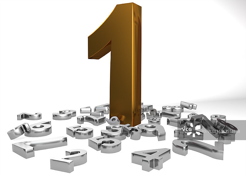 三维金属数字1图片素材