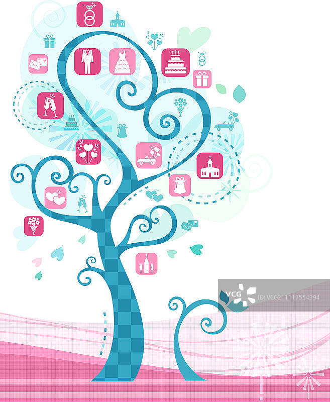 带有图标的树形图图片素材