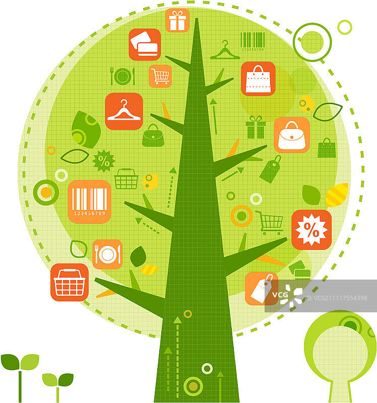 带有图标的树形图图片素材