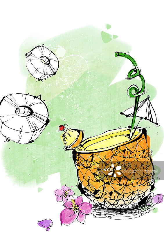 菠萝汁图片素材