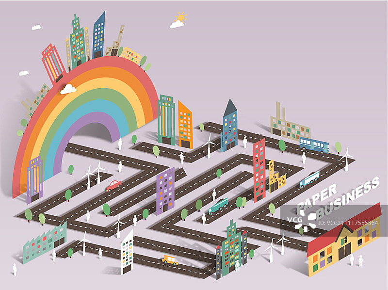 纸质城市图片素材