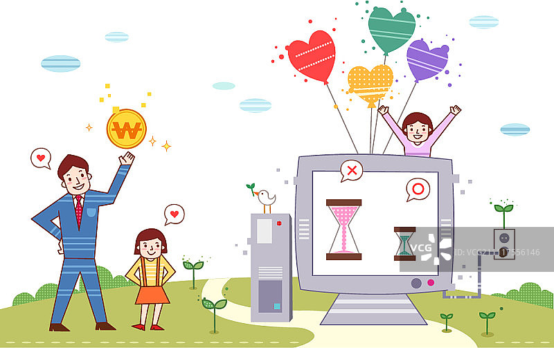 家庭财务插画图片素材