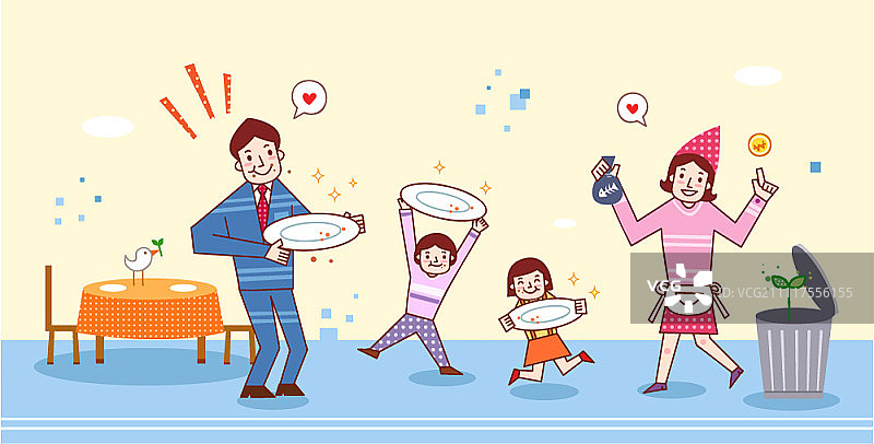 家庭财务插画图片素材