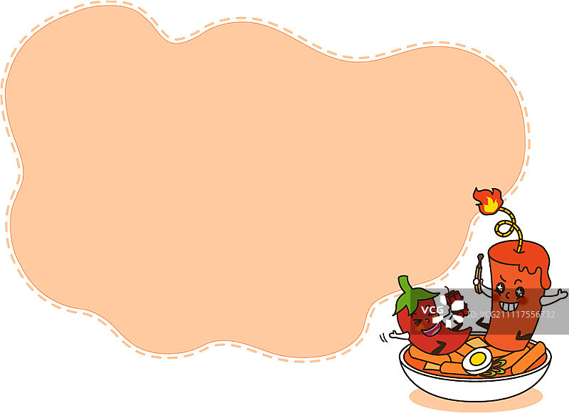 带有对话气泡的食物角色图片素材