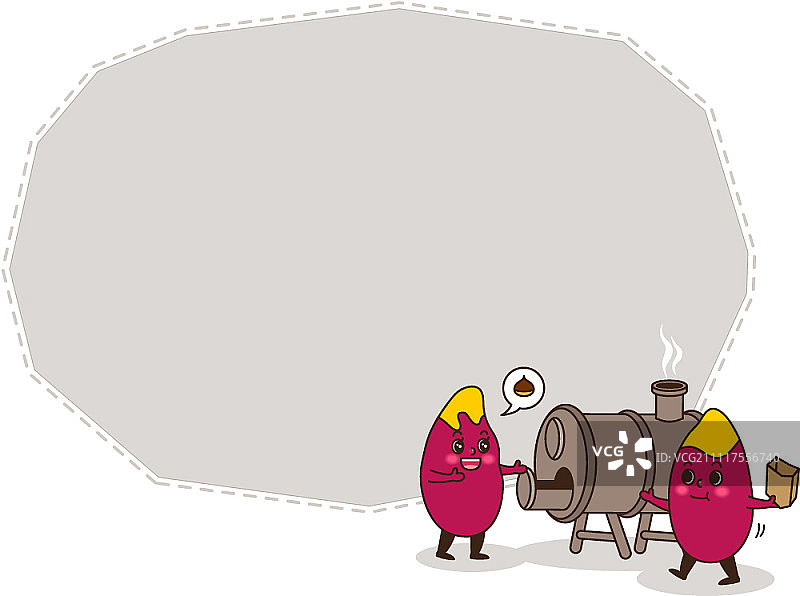 带对话气泡的甘薯角色图片素材