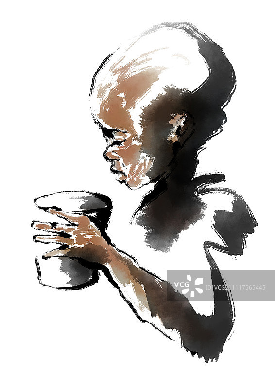 男孩手持一杯水图片素材