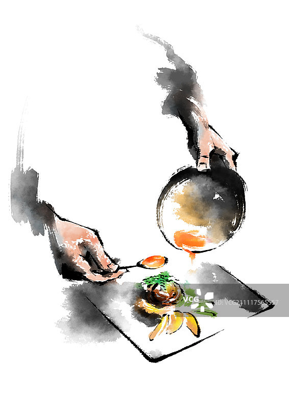 厨师装饰餐盘图片素材