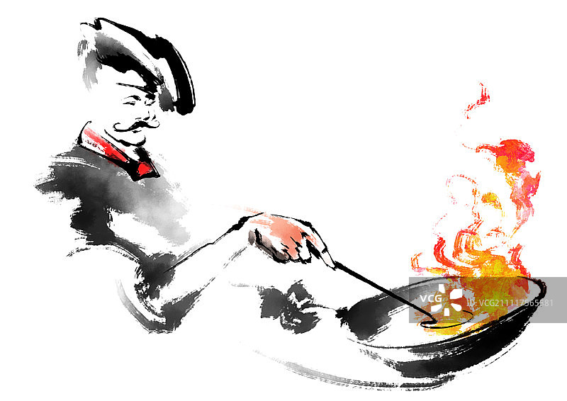 火焰美食厨师图片素材