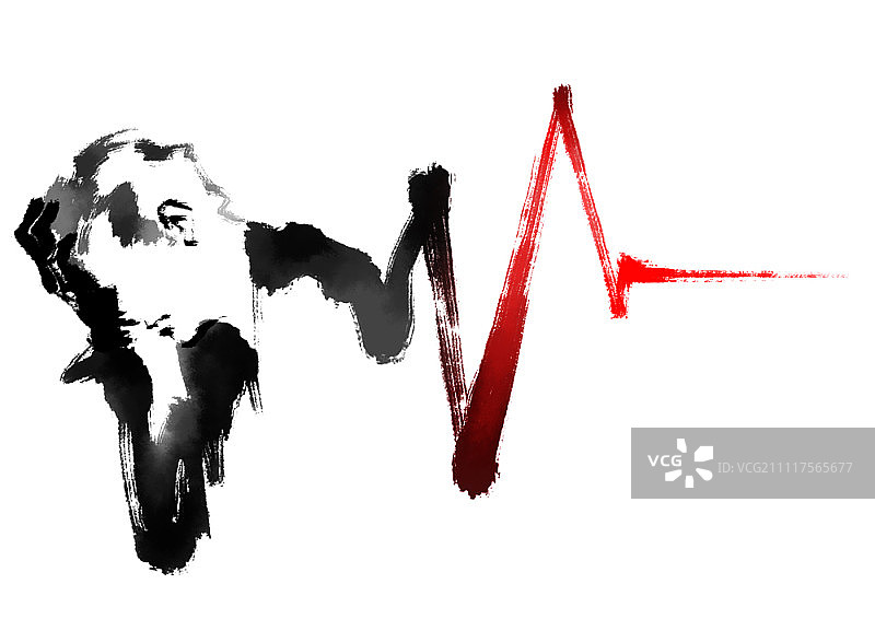 焦虑商人的笔触形象图片素材