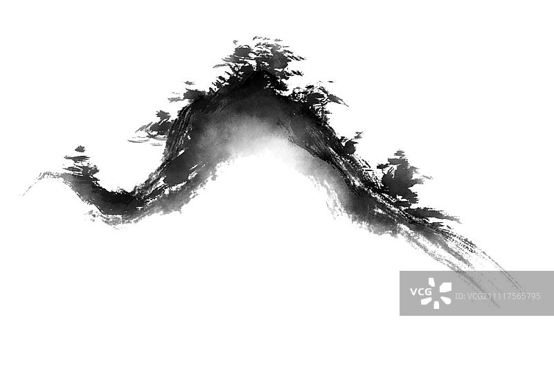 山脉墨水画图片素材
