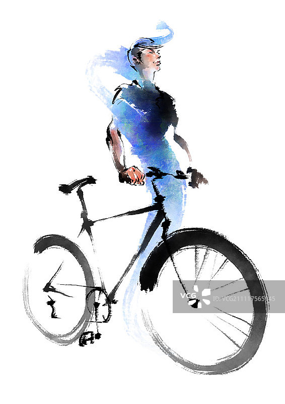 骑自行车的男人图片素材