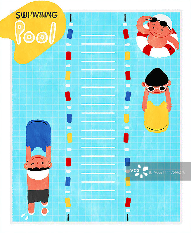 孩子们在游泳池里游泳图片素材