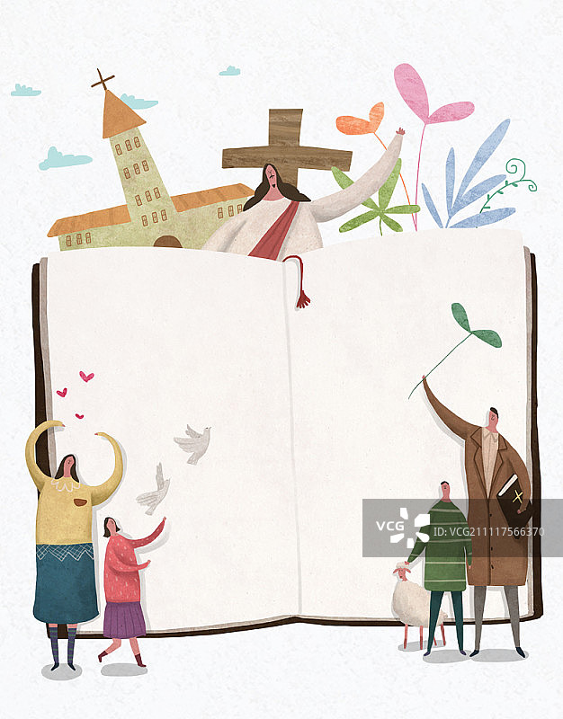 耶稣与基督教插画图片素材