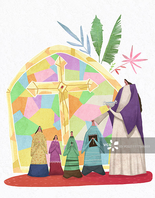 耶稣与基督教插画图片素材