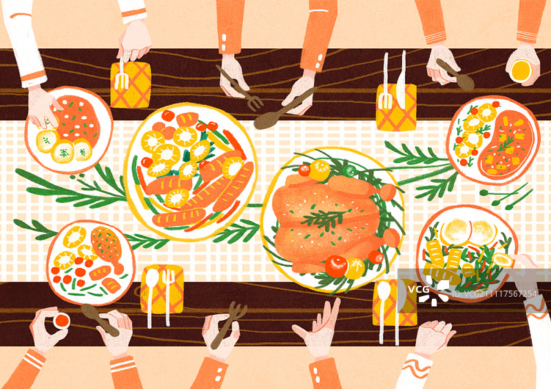 餐桌插画图片素材