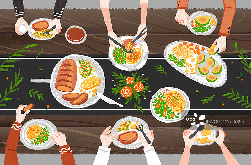餐桌插画图片素材