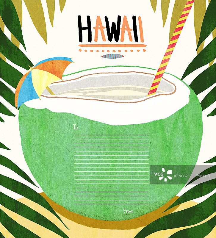 夏季明信片模板图片素材