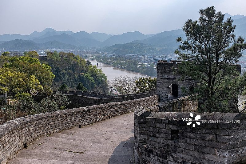 浙江省台州市临海古长城，又称台州府城墙、江南长城图片素材