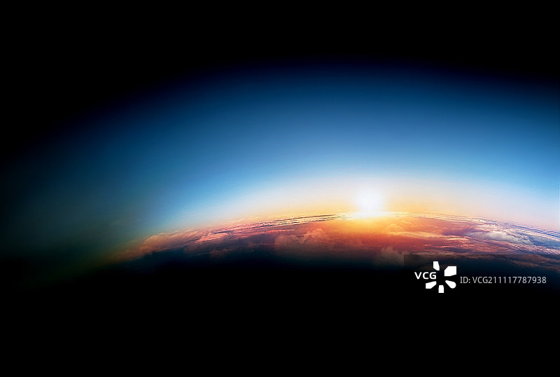 地球与天空和海平面图片素材