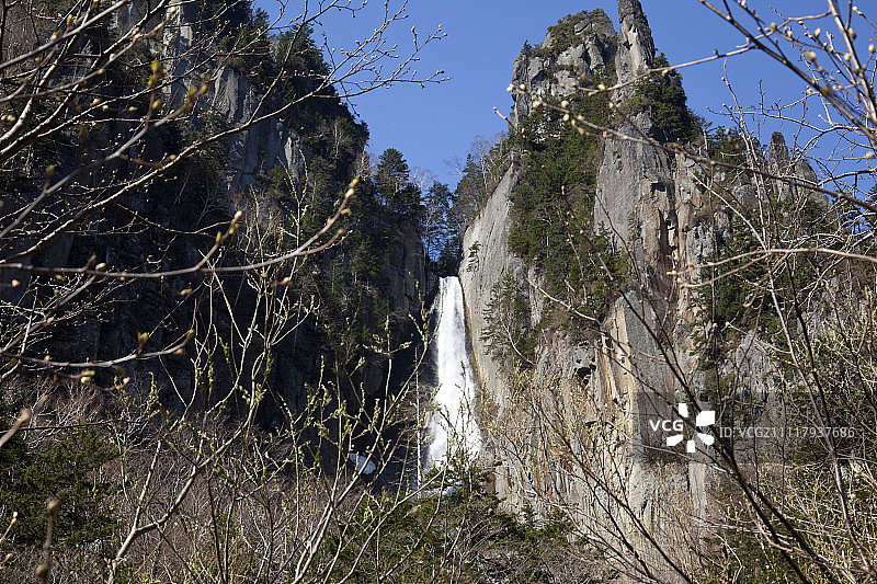 日本北海道上川町大雪山层云峡银河瀑布图片素材