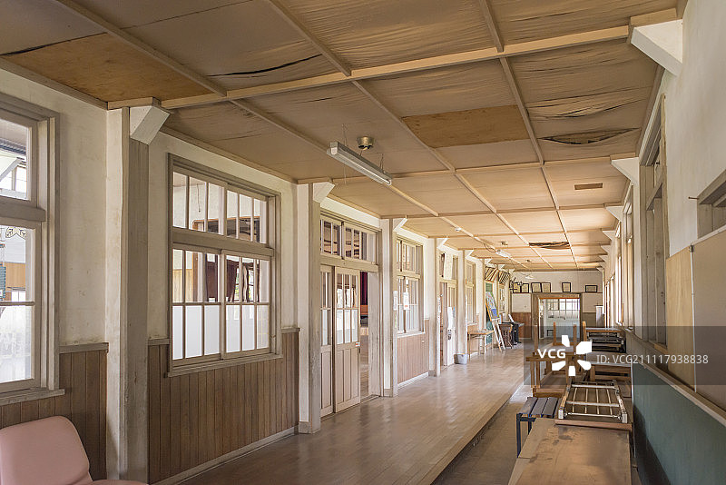 日本滋贺县日野町的旧镰挂小学图片素材