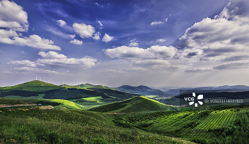 张北草原天路图片素材