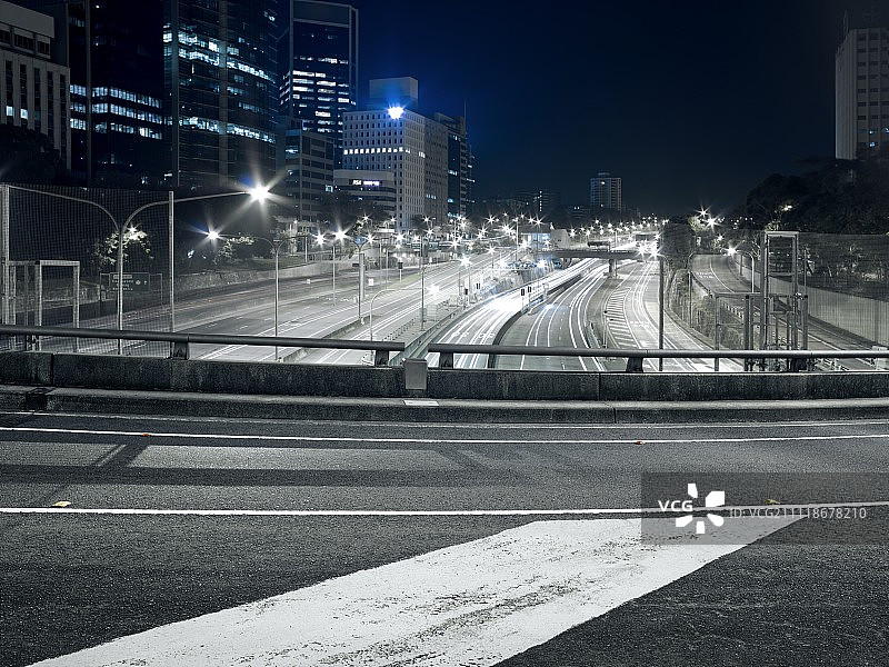 城市夜间立交桥图片素材