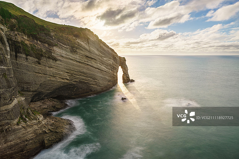 新西兰南岛送别角海岬夕照图片素材