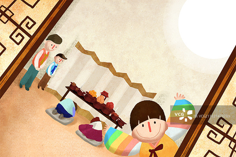 韩国传统节日插画图片素材