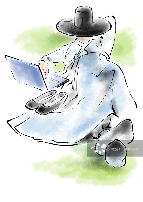 水墨画插图图片素材