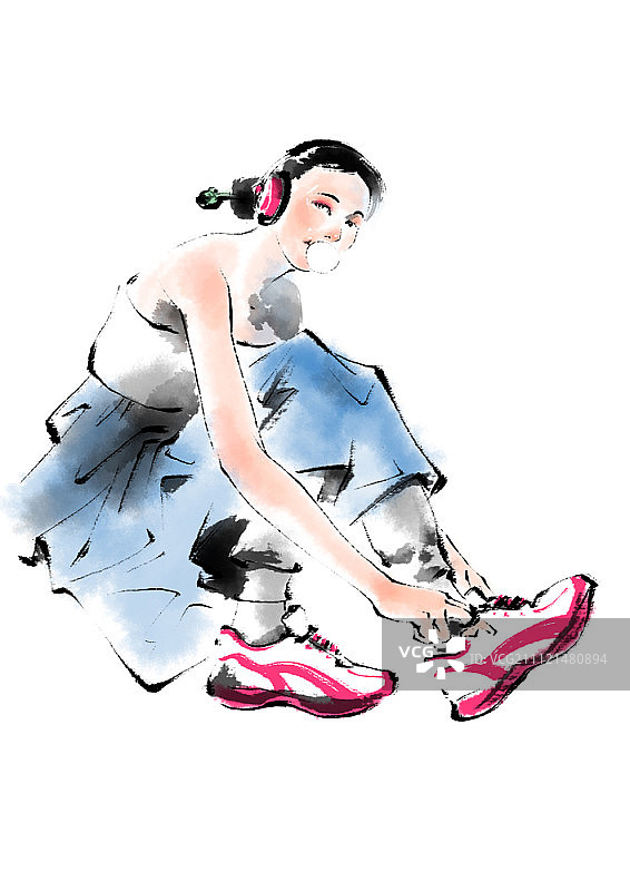 水墨画插图图片素材