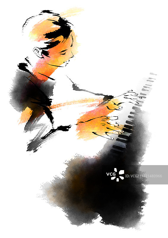 水墨画插图图片素材