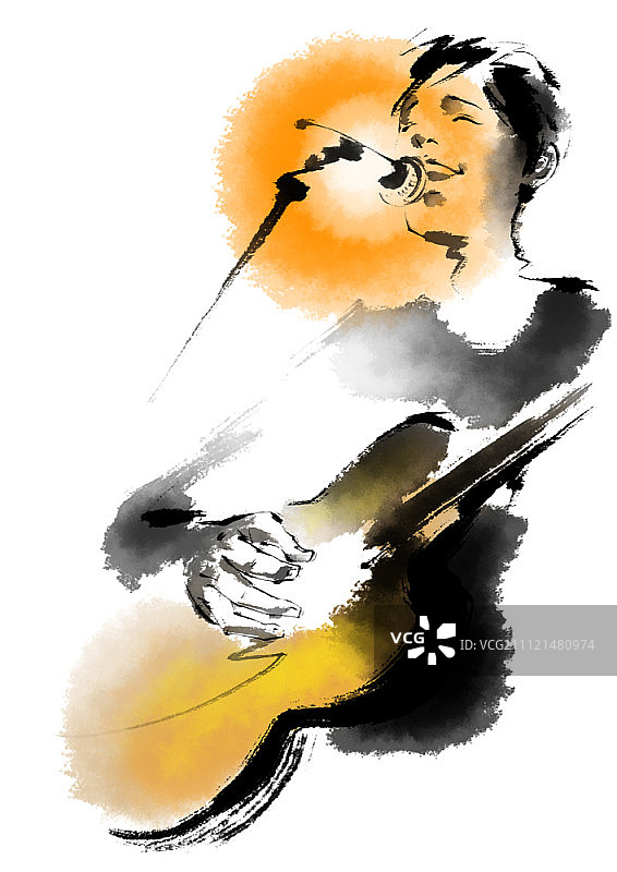 水墨画插图图片素材