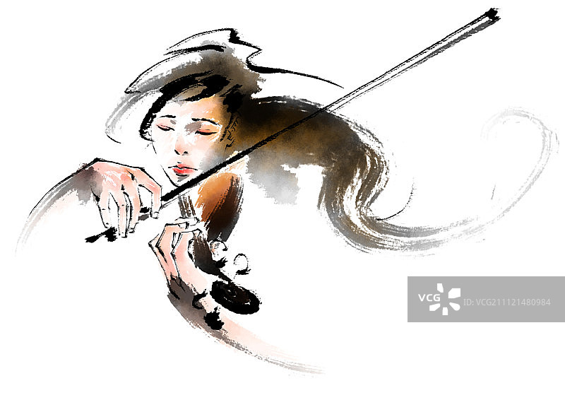 水墨画插图图片素材